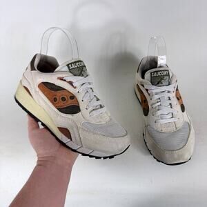 Saucony Shadow 6000 Athletic Running Sneakers Men's 6 White Lace-Up Low Top